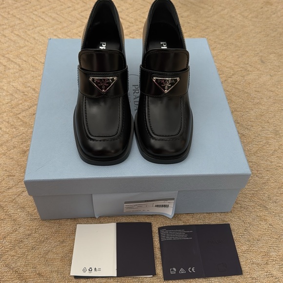 Prada Chocolate Flow Leather Loafer size 37 - Picture 3 of 6